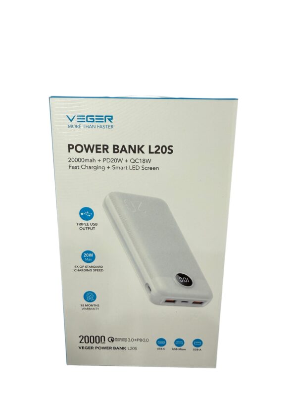 Powerbank Veger 20 000MAH, produit neuf.