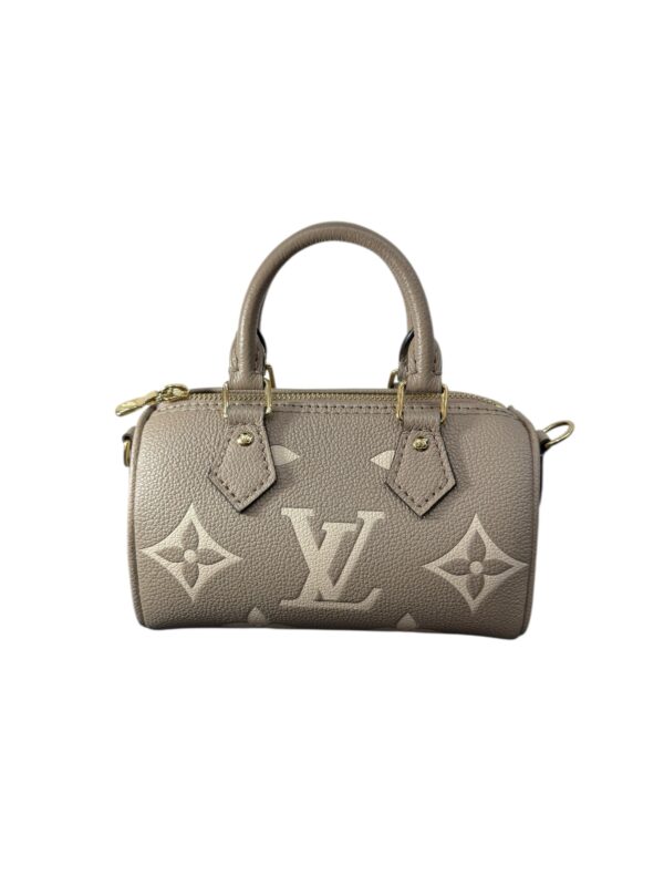 Louis Vuitton Speedy Nano, Cuir monogram empreinte. Etat neuf, avec facture.